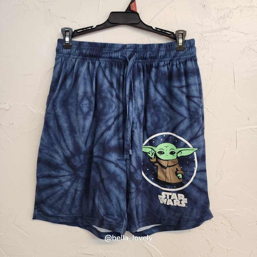 Star Wars Men’s Navy Tie-Dye Grogu Lounge Shorts